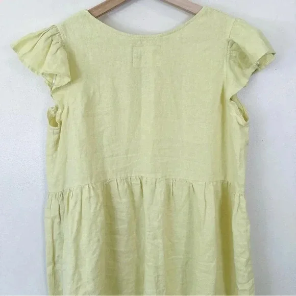 Abito Ruffle  Sleeve Linen Relaxed Fit Dress - Picture 14 of 16